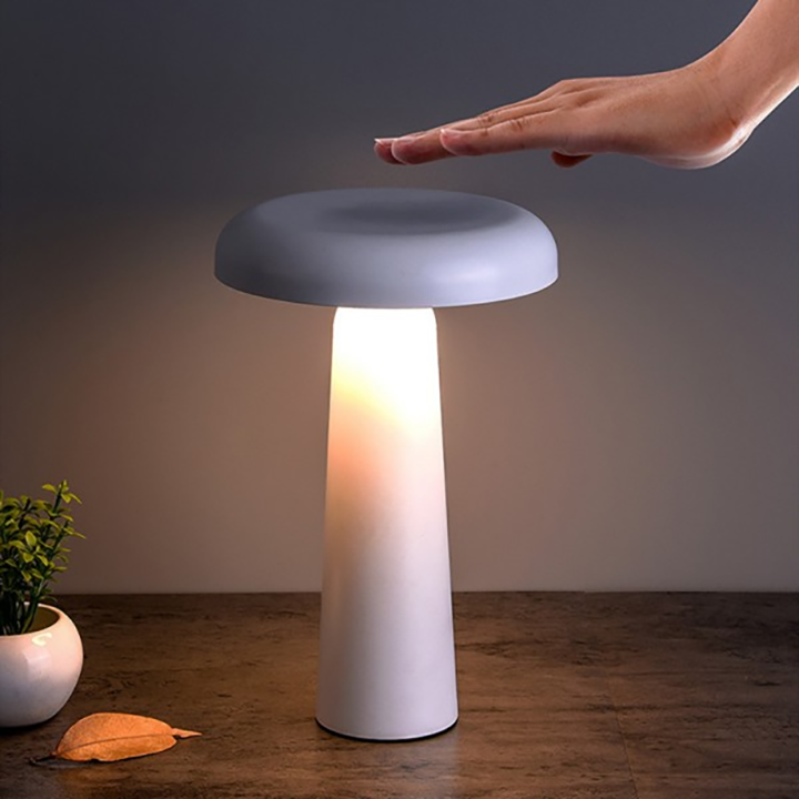 Mushroom LED Table Lamp - Tiltable Lampshade & Stepless Dimmable Touch Control Night Light