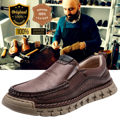 2025 Spring Men's Orthopedic Comfortable Genuine Leather Slip On Walking Shoes