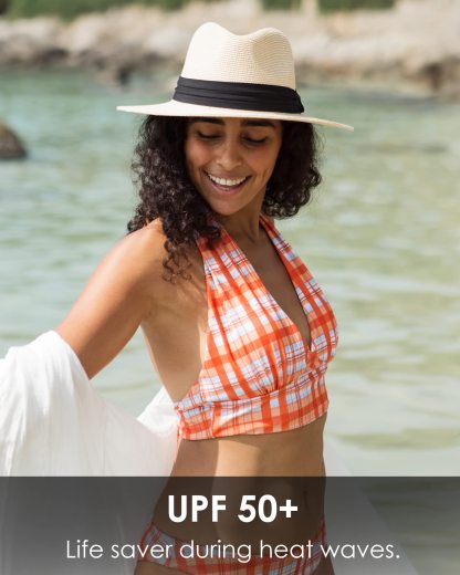 Packable Straw Fedora Panama Sun Summer Beach Hat Cuban Trilby