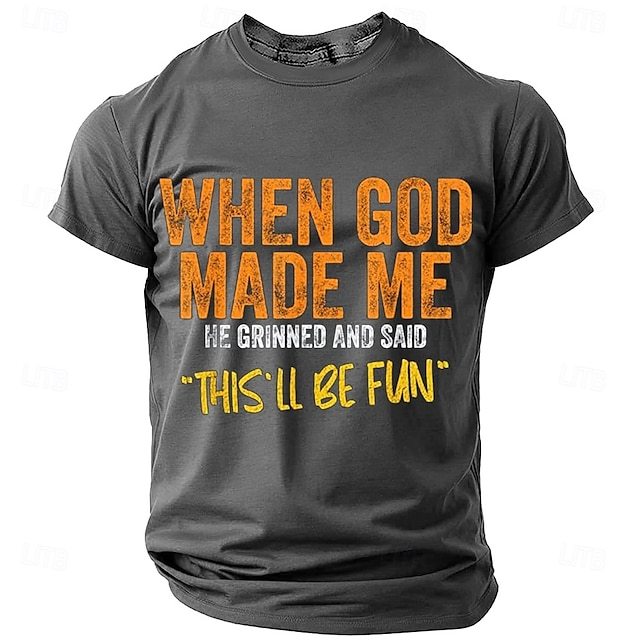 Men's Funny Slang T Shirt Long Sleeve T shirt 3D Print Crew Neck Shirt