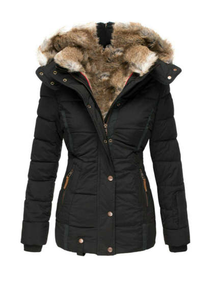 Women's Winter Outdoor Hiking Parka Coat with Faux Fur Lined Outdoor Windproof Coat