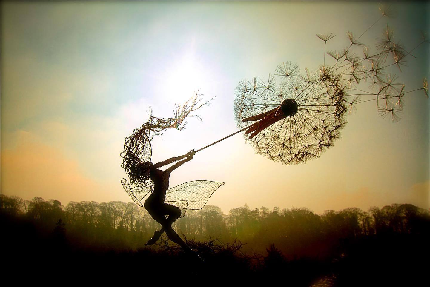 Premium Fairies And Dandelions Dance Together