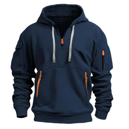 Men's Hooded Half-Zip Sweater