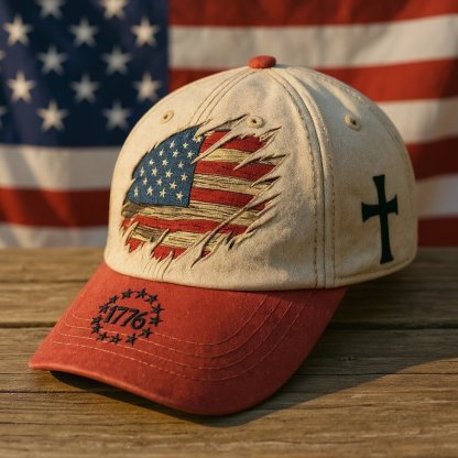 US Freedom Cross Patriotic Cap