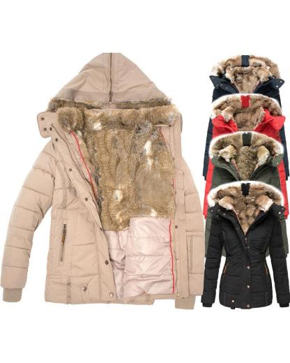 Women's Winter Outdoor Hiking Parka Coat with Faux Fur Lined Outdoor Windproof Coat