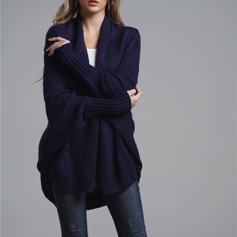 Bat sleeve Plus Size Long Knit Cardigan