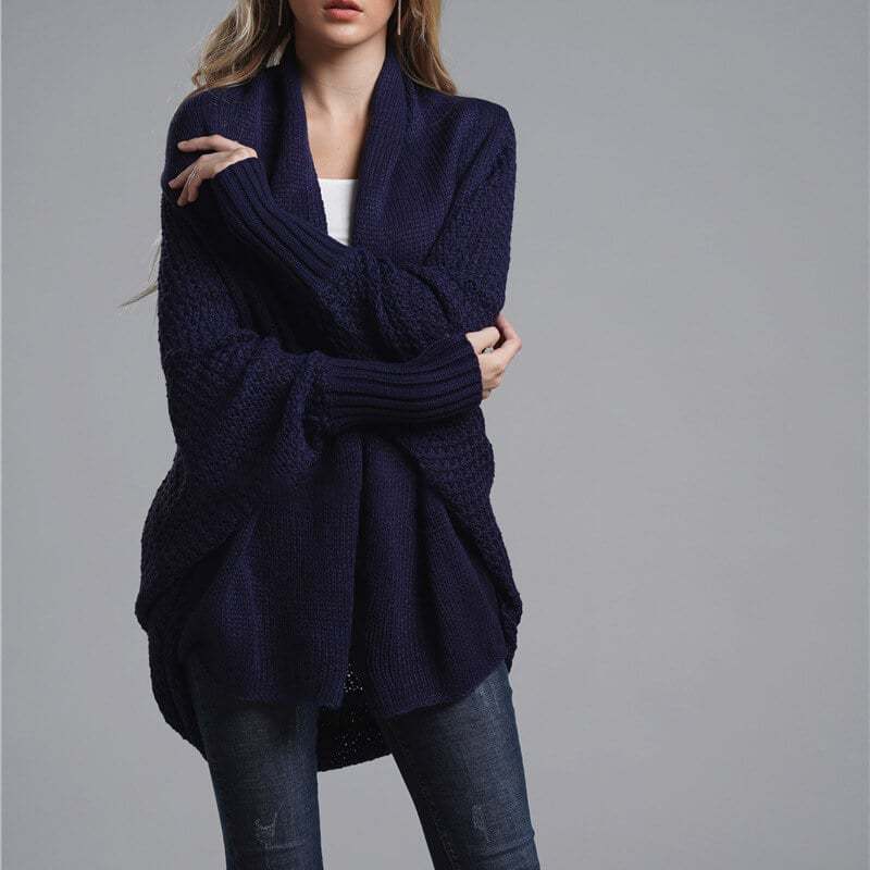 Bat sleeve Plus Size Long Knit Cardigan