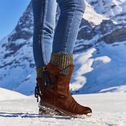 Women's Winter Warm Back Lace Up Snow Boots