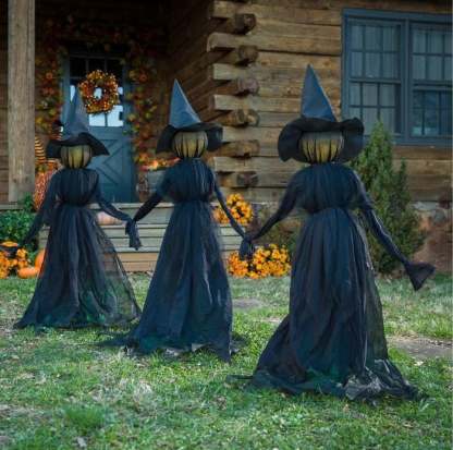 🎃Outdoor Lighted Halloween Witch Stakes👻