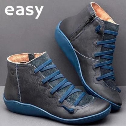 Premium Orthopedic Lace-Up Ankle Boots, Genuine Comfy Orthopedic Leather Boots, 2024 Design