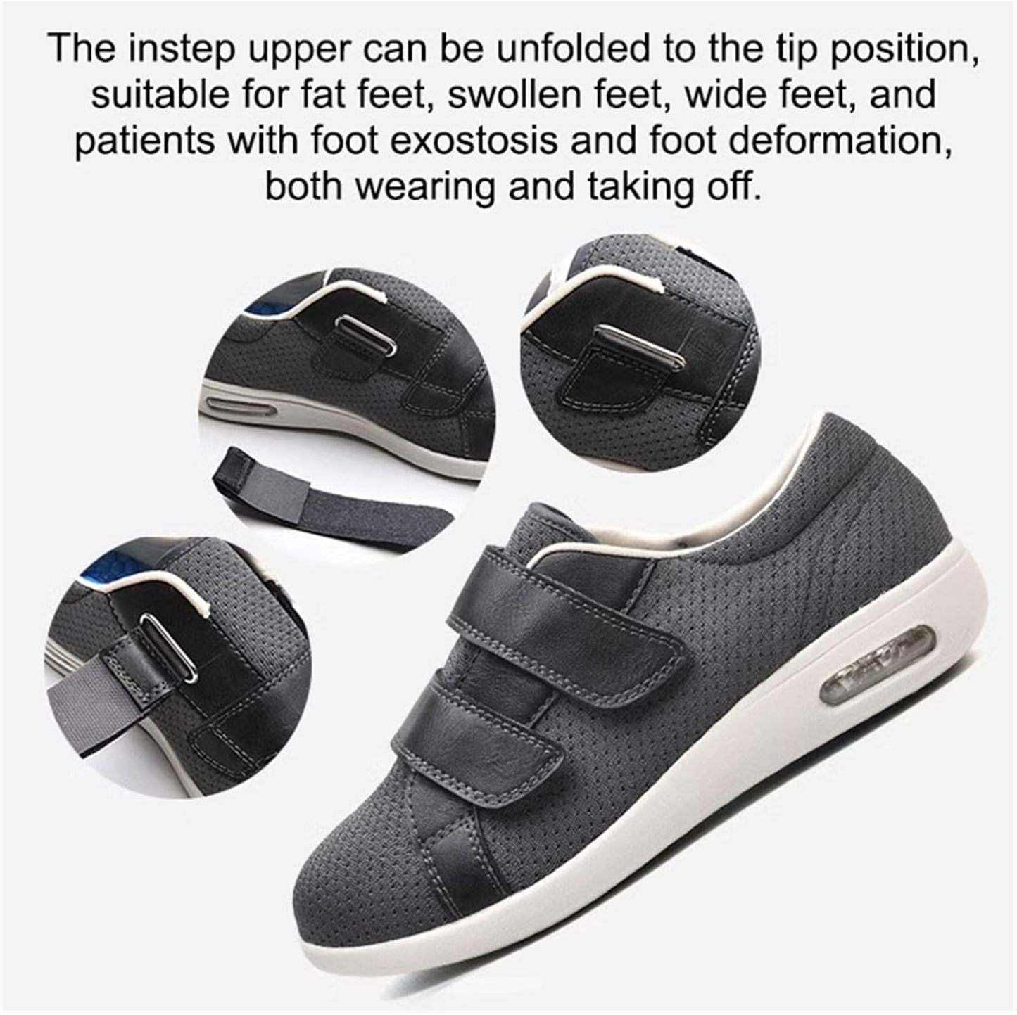 Oliyey Wide comfort adjustable straps lightweight non-slip orthopedic walking shoe