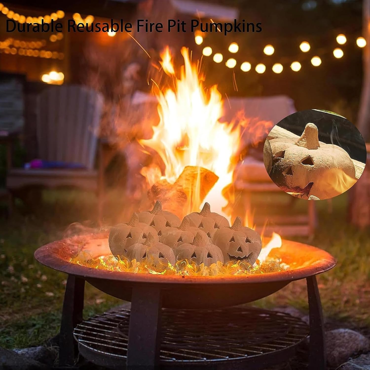 Halloween Ceramic Fireproof Fire Pit Skull