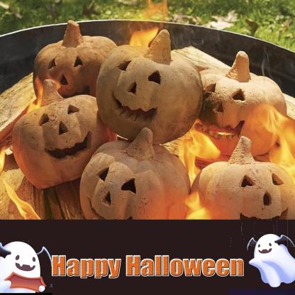 Halloween Ceramic Fireproof Fire Pit Skull