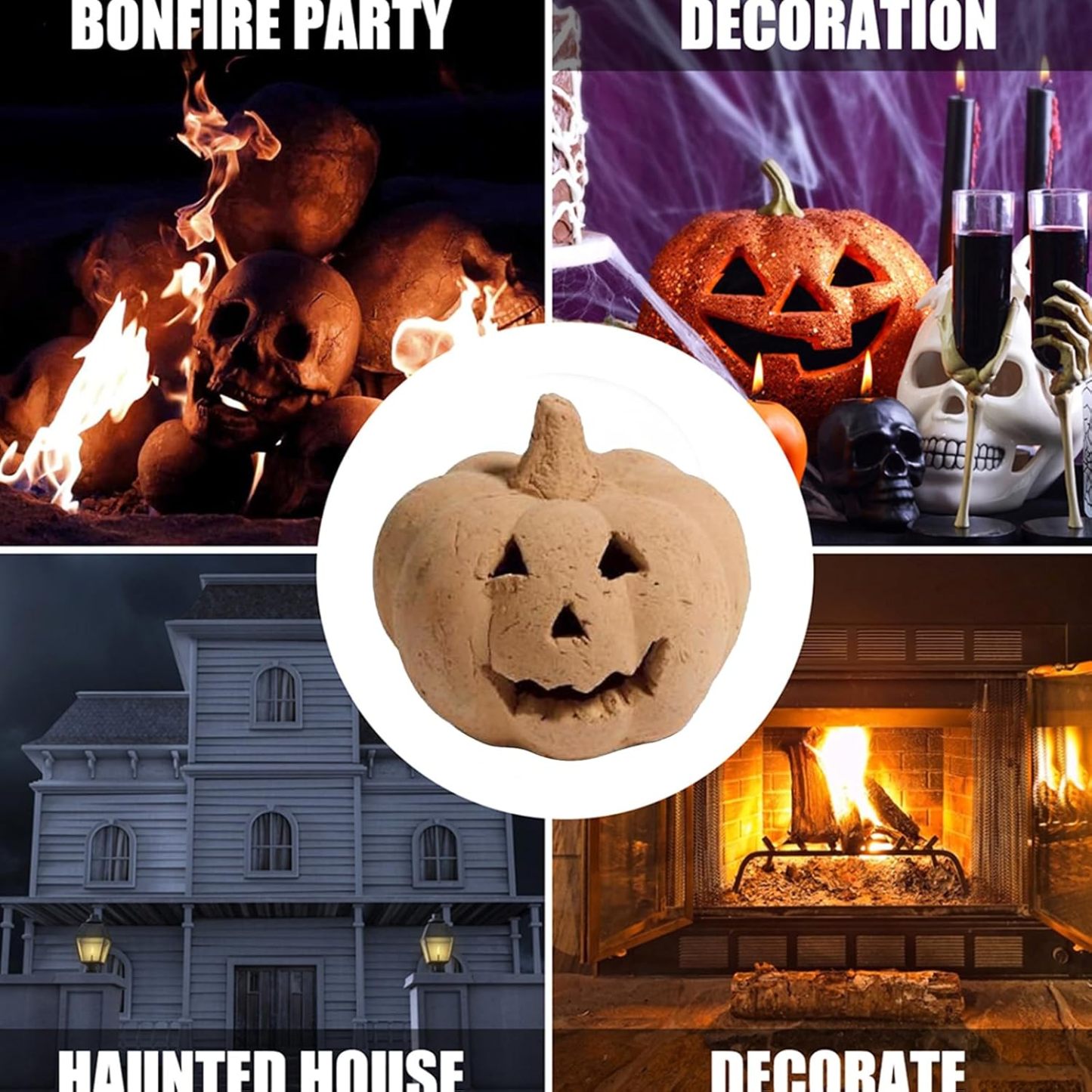 Halloween Ceramic Fireproof Fire Pit Skull