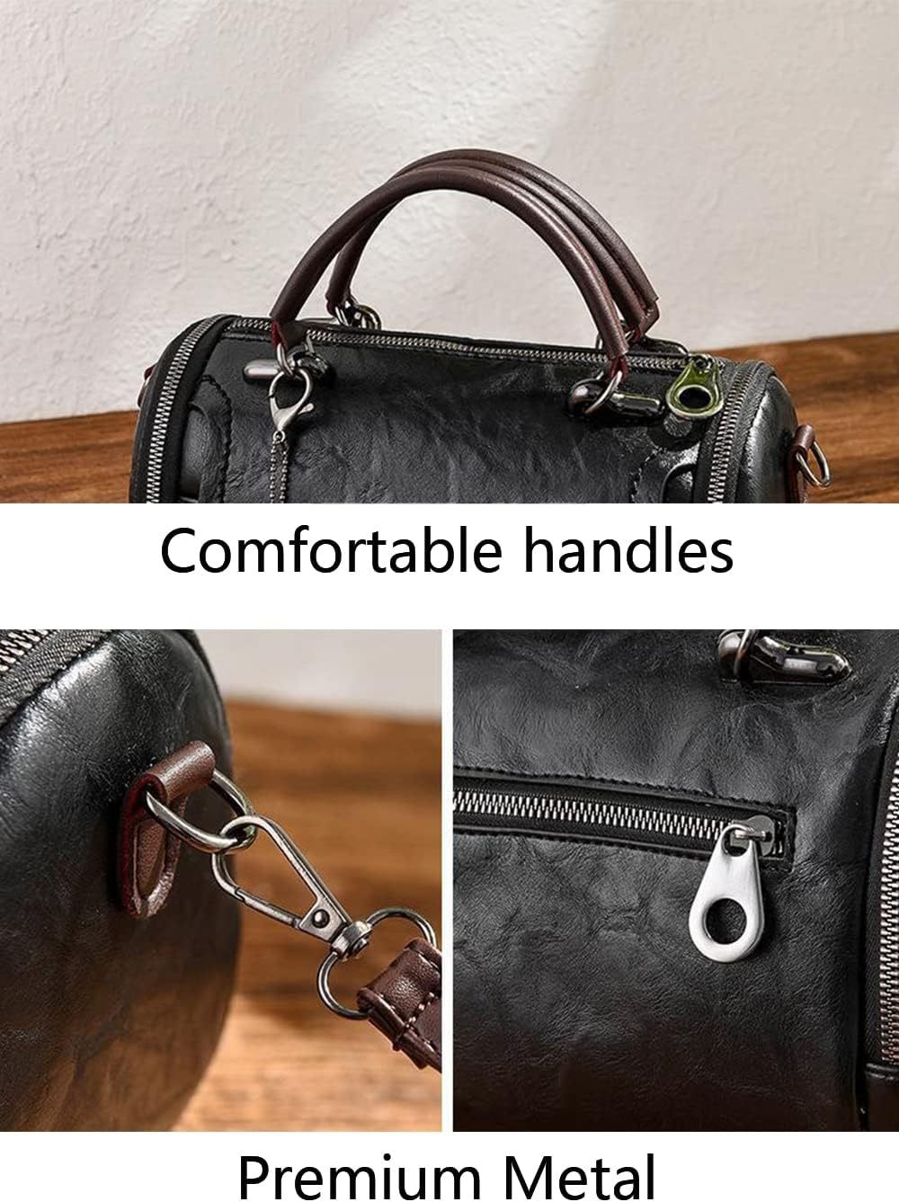 Women's Vintage Rose Pendant Boston Bag