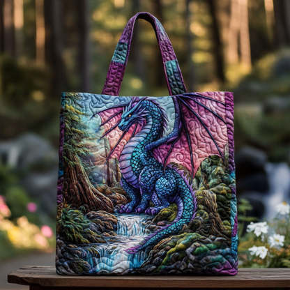 Dragon Quilted Tote Bag NCU0VT227