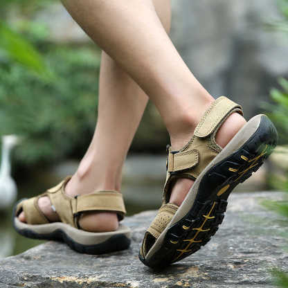 (👨‍⚕️Effect: Relieves Foot Pain) Men's Orthopedic Support Non-slip Sport Sandals Lightweight Trail Hiking Leather Sandals