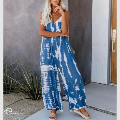 Plus Size Women Fashion Wide Leg Suspender Jumpsuit with Pockets Curvy Overalls