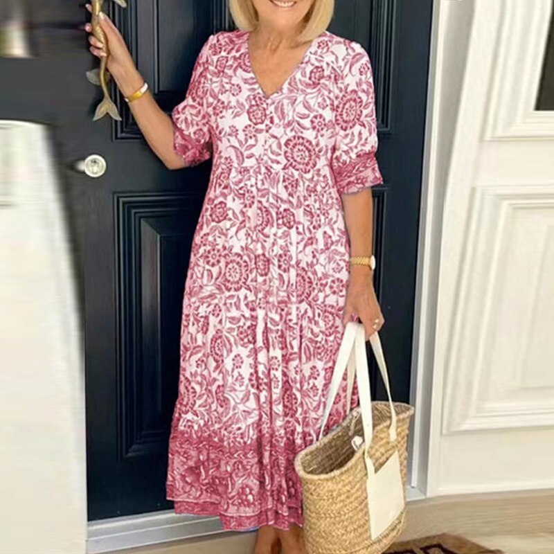 V-Neck Bohemian Dress
