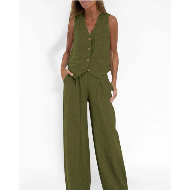 Sleeveless Top & Trouser Set for Women