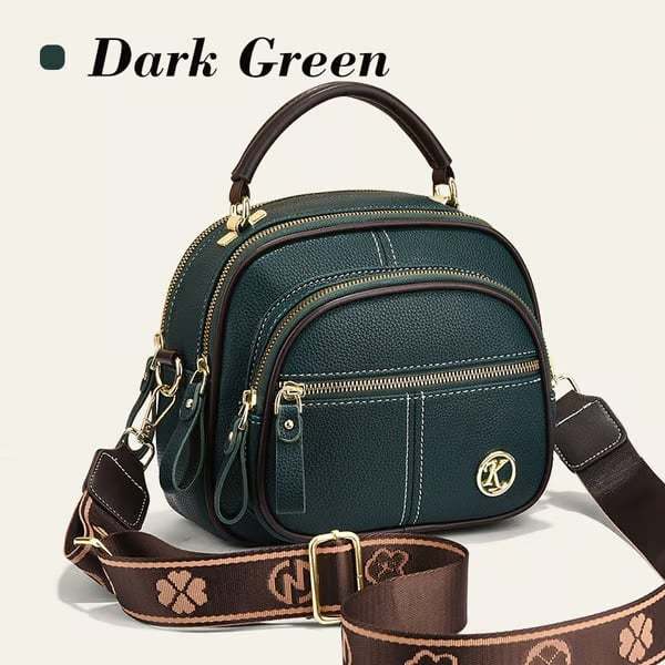🛫Classic Multifunctional Compartments Adjustable Wide Shoulder Strap Leather Crossbody Bag