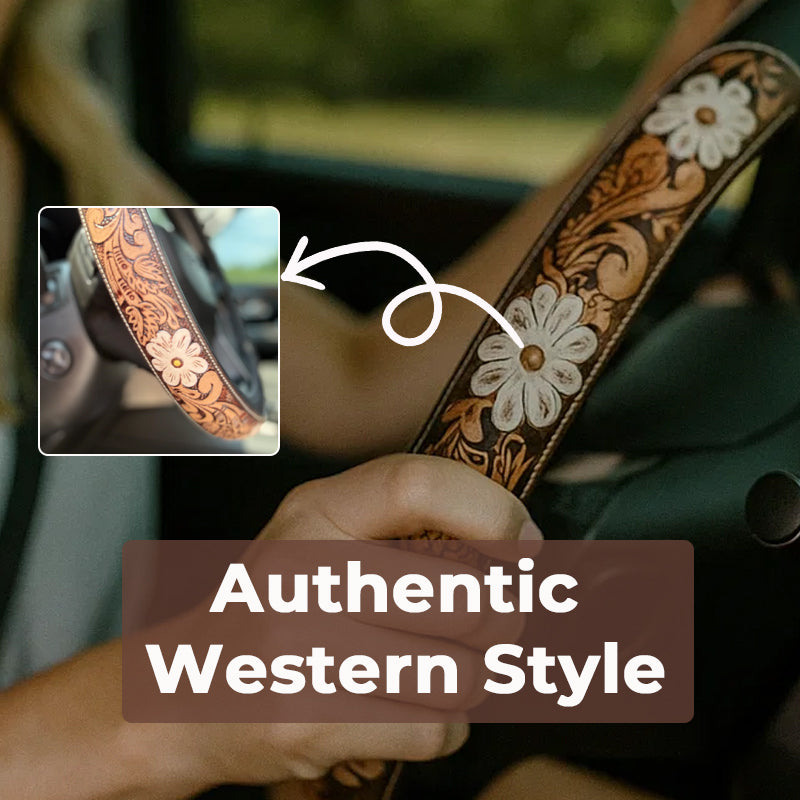 Retro Western Cowboy Car Universal Steering Wheel Cover