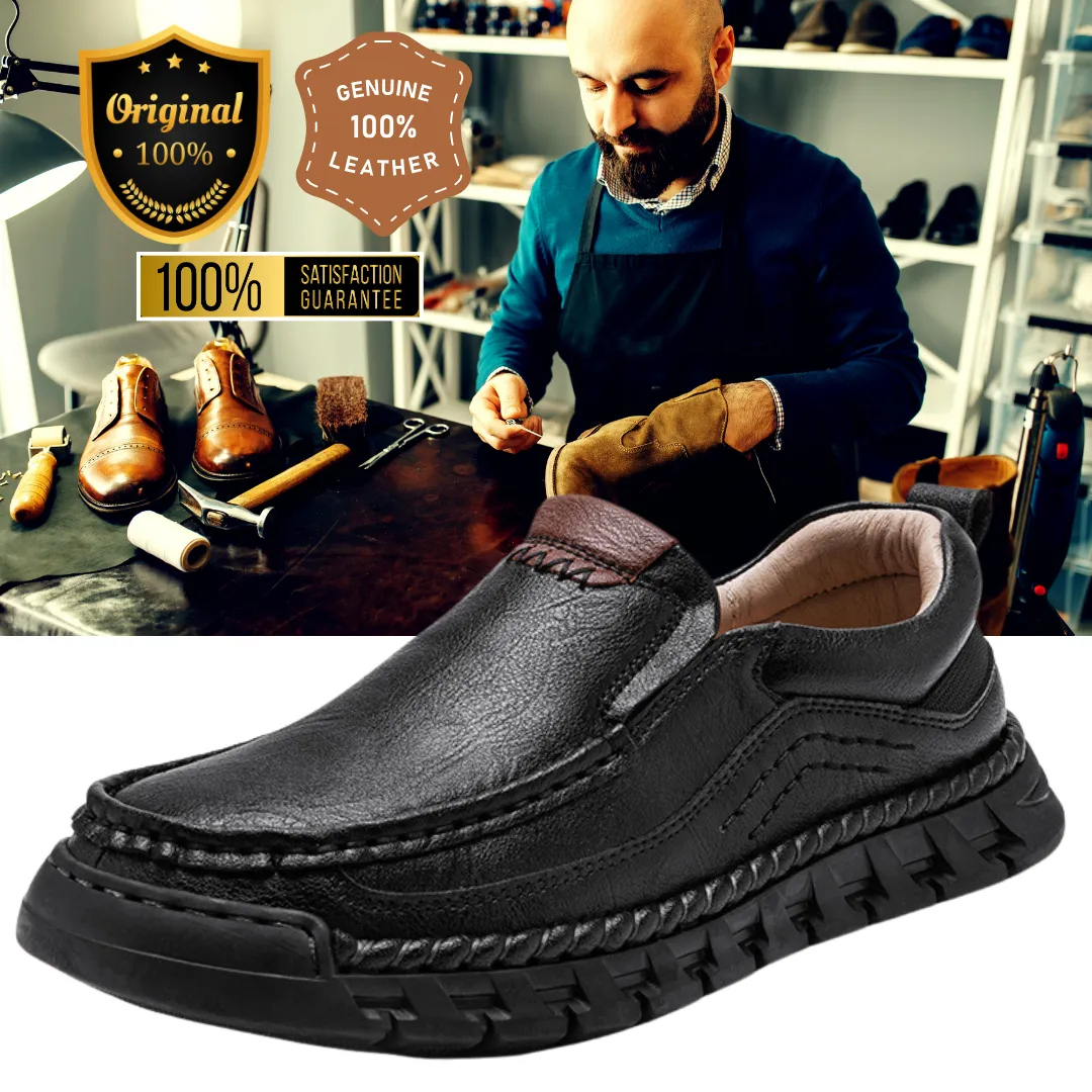 2025 Spring Men's Orthopedic Comfortable Genuine Leather Slip On Walking Shoes