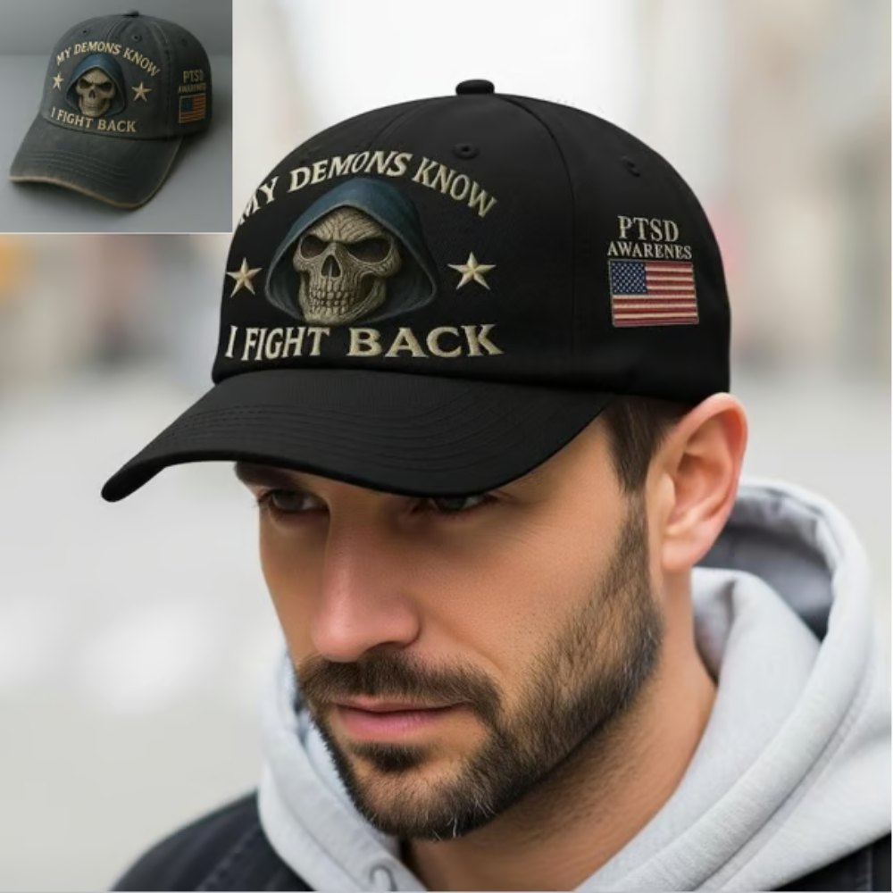 PTSD Awareness Veterans Challenge Hat – I Fight Back, Every Day
