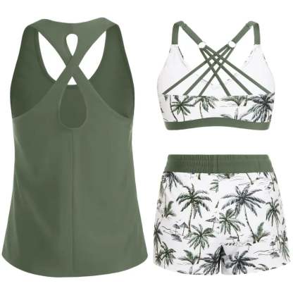 ⏰LAST DAY 55% OFF - 3 Piece Tankini with Shorts 🔥 Buy 2 Free Shipping