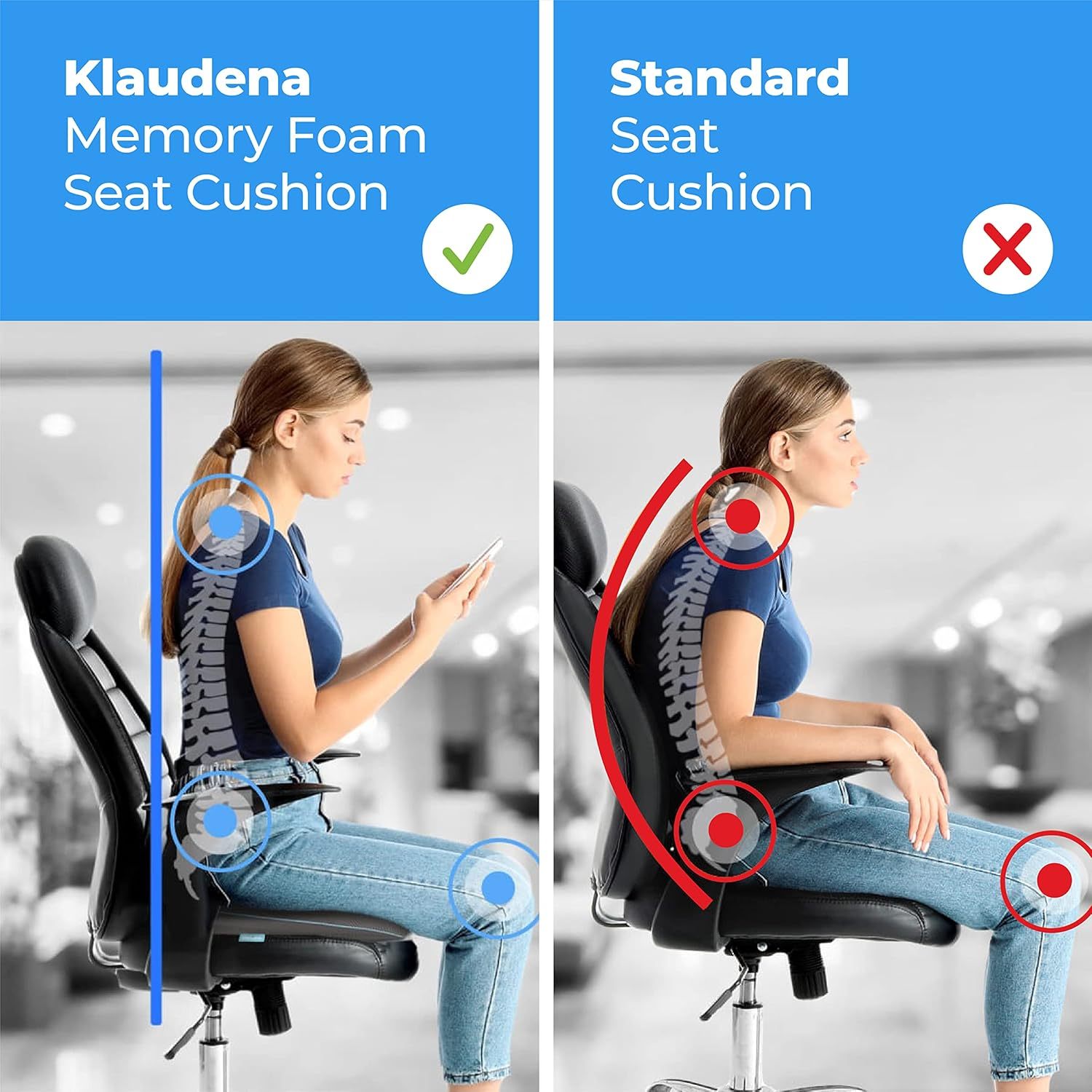 Seat Cushion - Enjerr™ | Chair Cushion for Tailbone Pain & Pressure Relief 
