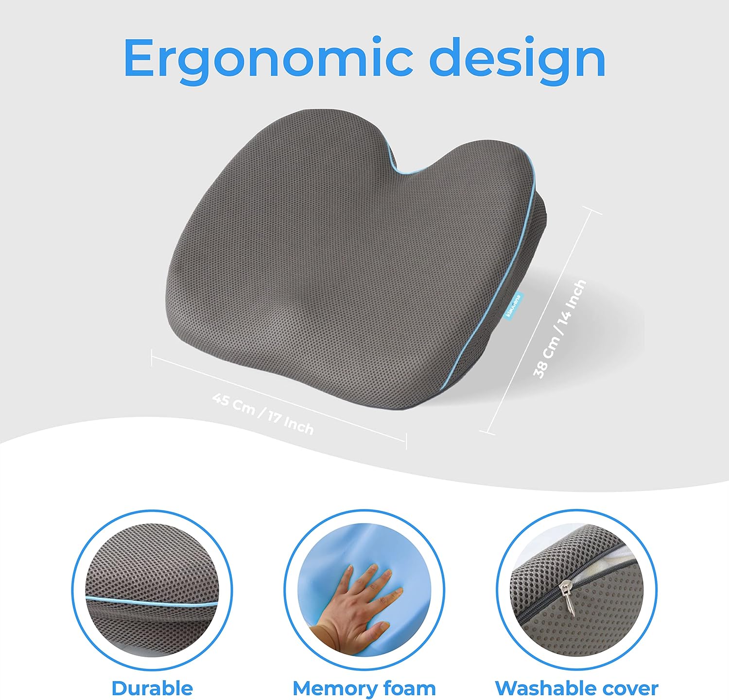 Seat Cushion - Enjerr™ | Chair Cushion for Tailbone Pain & Pressure Relief 