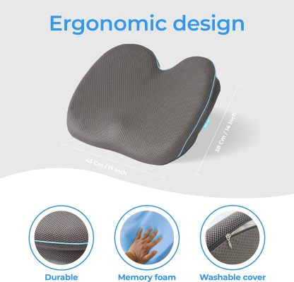 Seat Cushion - Enjerr™ | Chair Cushion for Tailbone Pain & Pressure Relief 