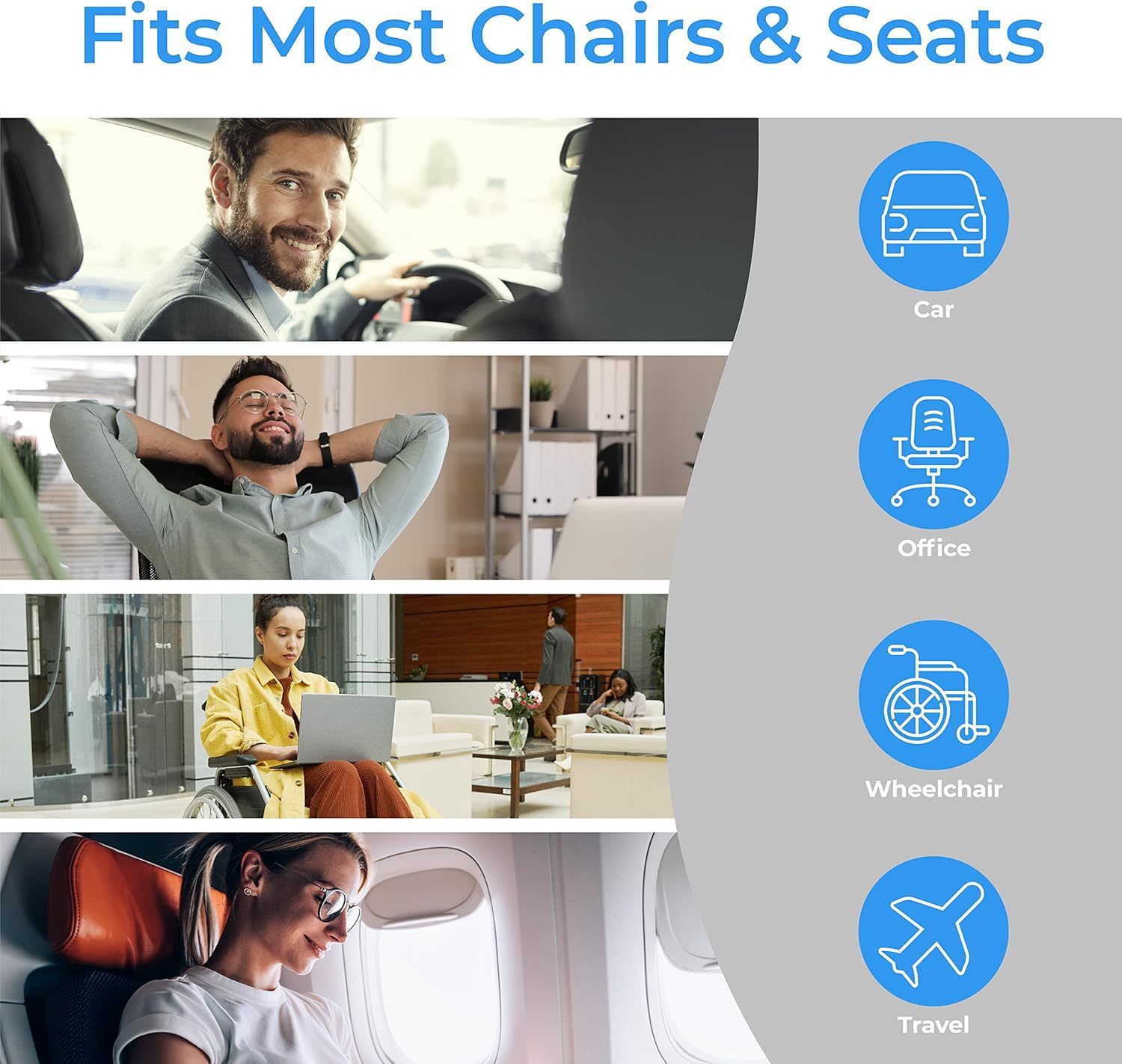 Seat Cushion - Enjerr™ | Chair Cushion for Tailbone Pain & Pressure Relief 