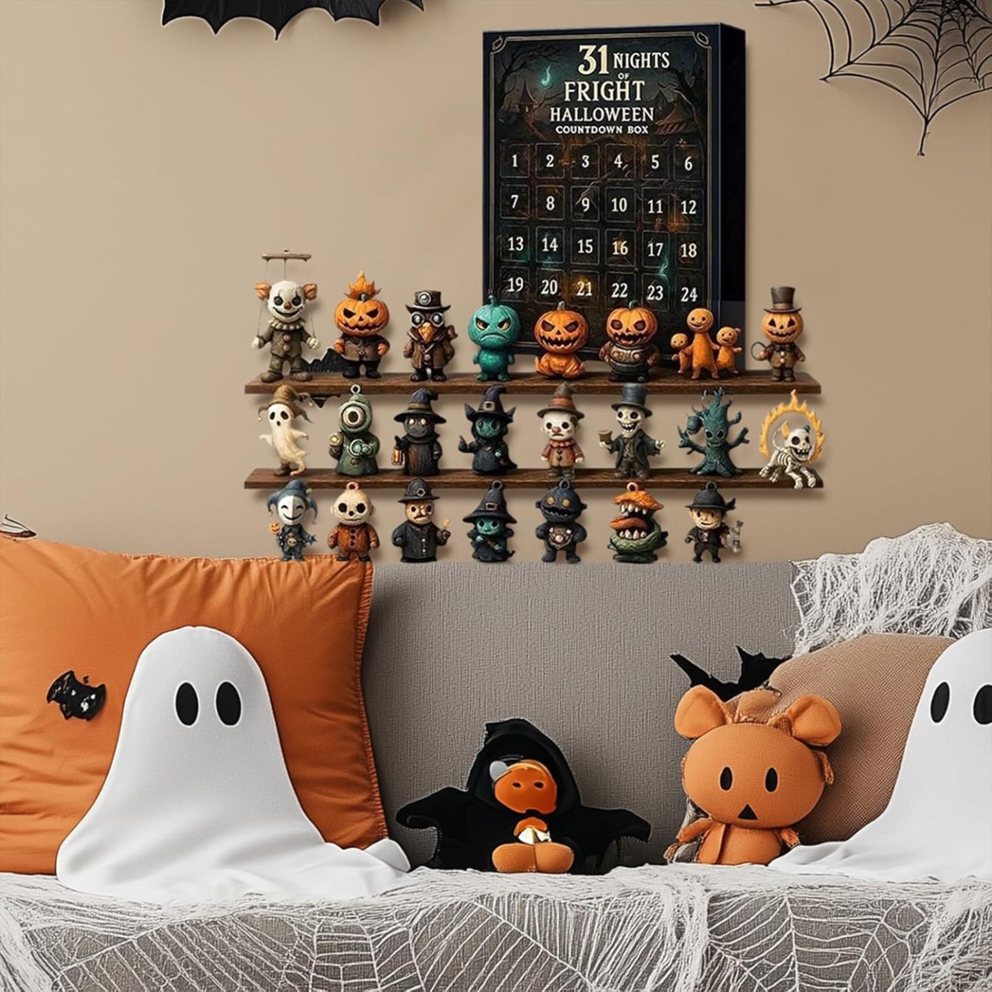 🔥LAST DAY 49% OFF - 👻31 Nights of Fright – Halloween Countdown Box with Figurines