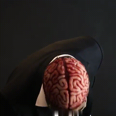 Realistic Halloween Mask with Brain Design