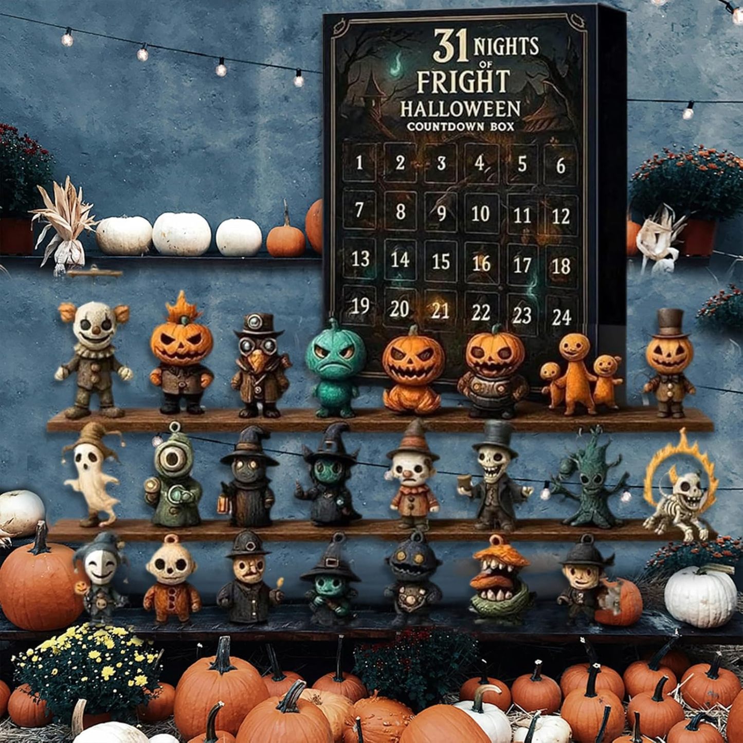 🔥LAST DAY 49% OFF - 👻31 Nights of Fright – Halloween Countdown Box with Figurines