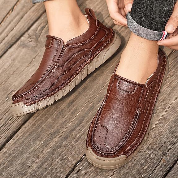⏰Promotion 60% OFF - Men's Orthopedic Comfortable Genuine Leather Slip On Walking Shoes