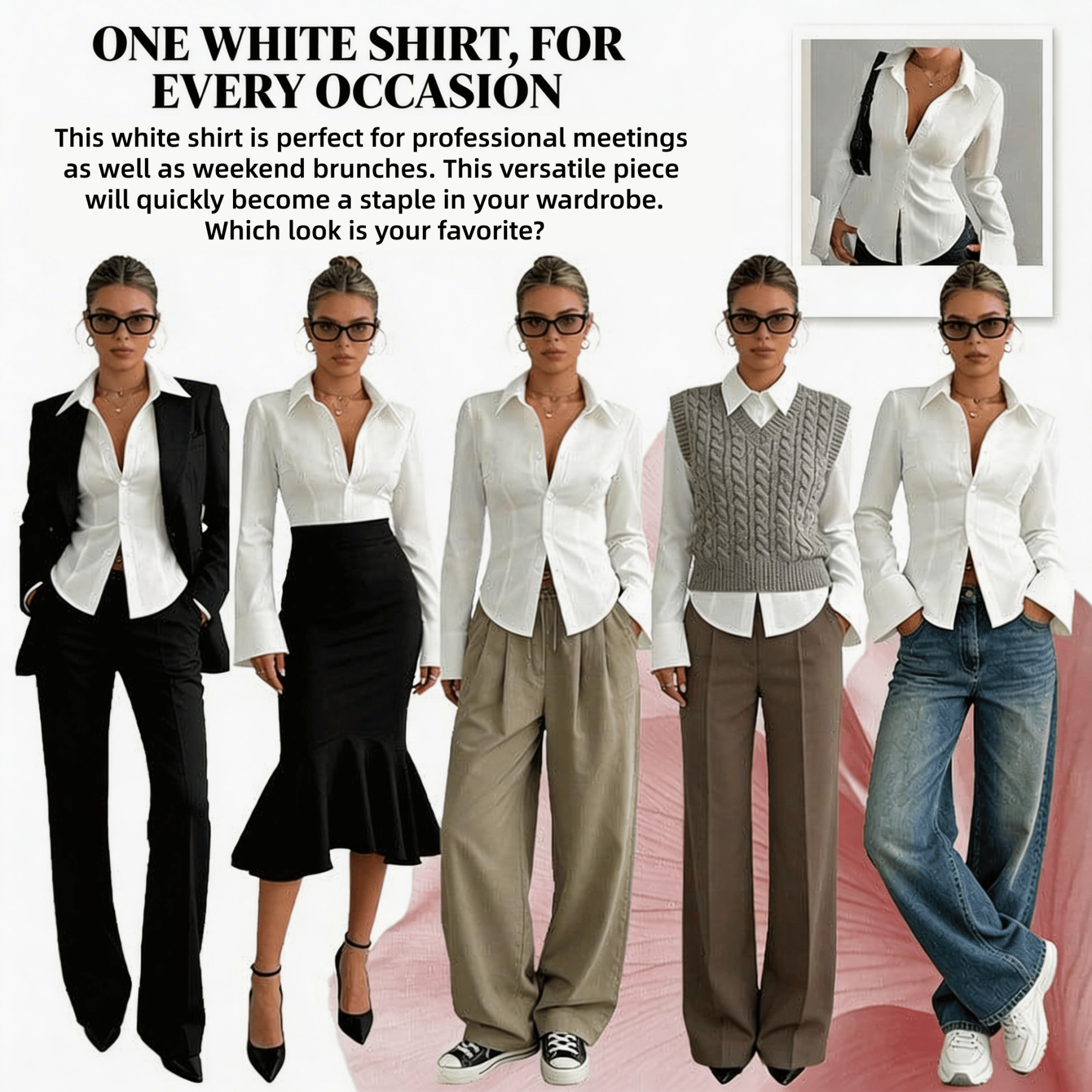 Women's Slim-Fit Button-Down Long-Sleeved Casual Shirt, Suitable for Daily Commuting