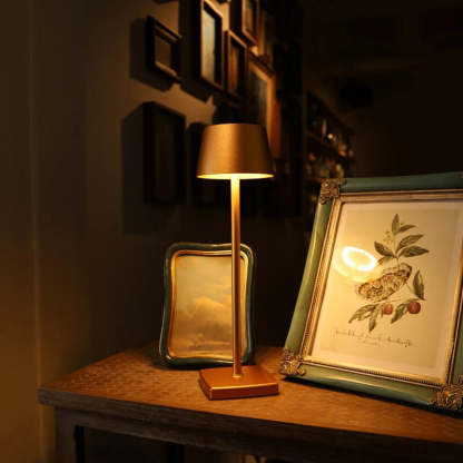 Mini Metal Cordless Table Lamp - Portable & Rechargeable Touch Dimmable Desk Light