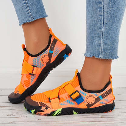 Men Buckle Decor Water Shoes Quick Drying Aqua Sneakers