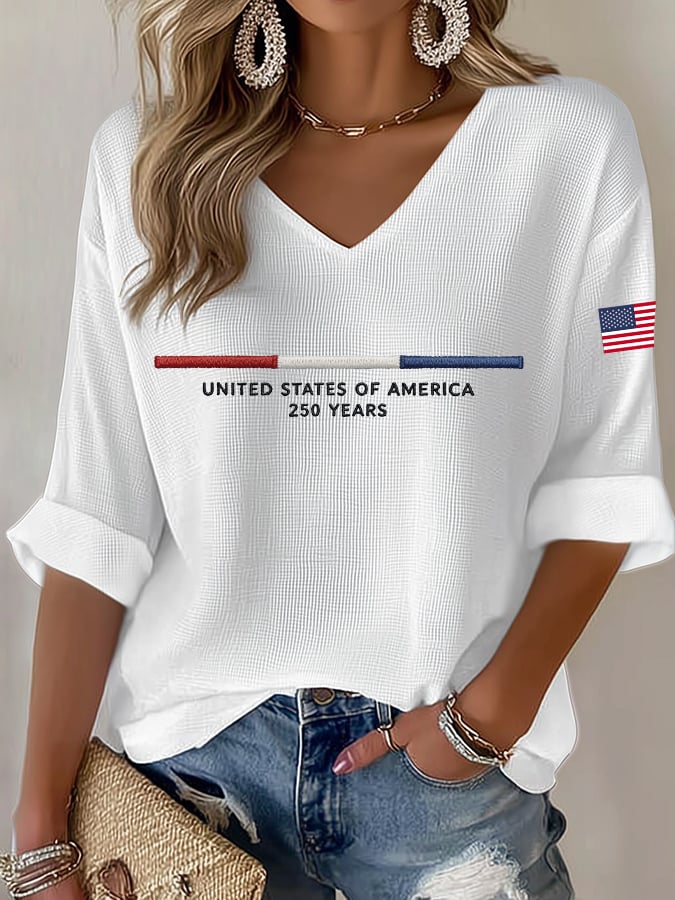 USA 250th Anniversary Waffle Knit Tee - Limited Edition