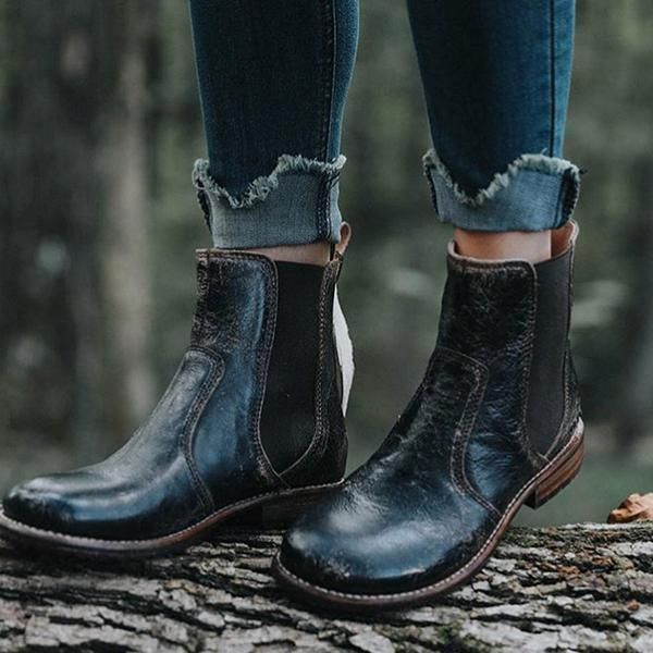 Women's Vintage Leather Chelsea Boots Vintage Boots Ankle Boot