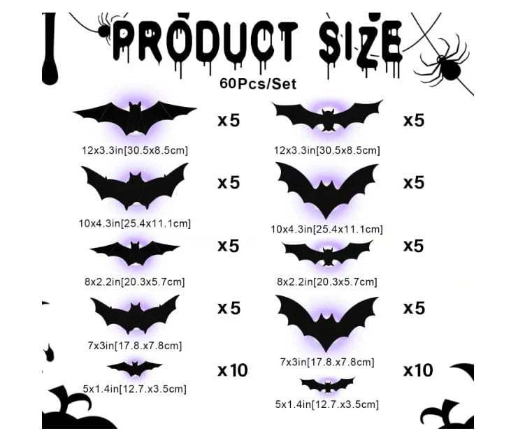 Halloween 3D Lighted Bats