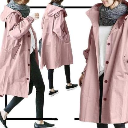 Water Resistant Oversized Hooded Windbreaker Rain Jacket
