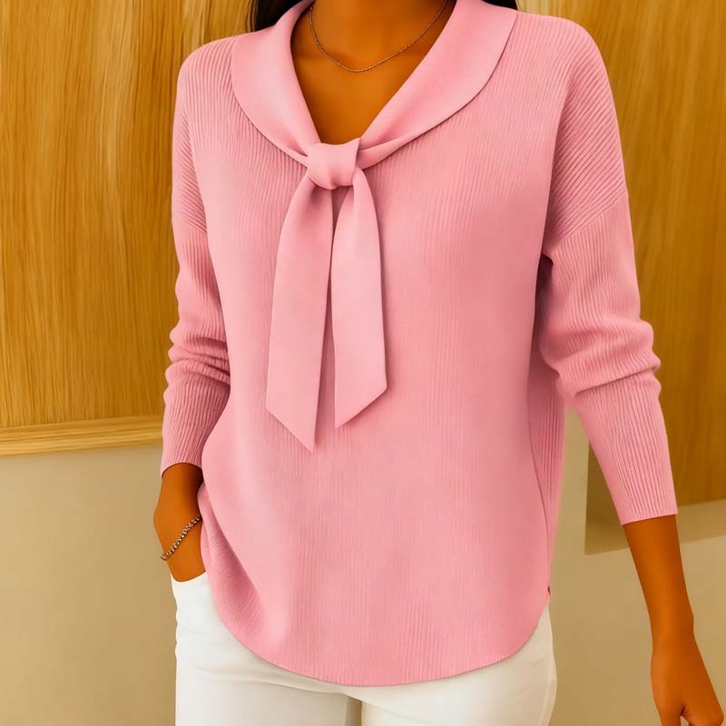Women's Bow V-Neck Sweater