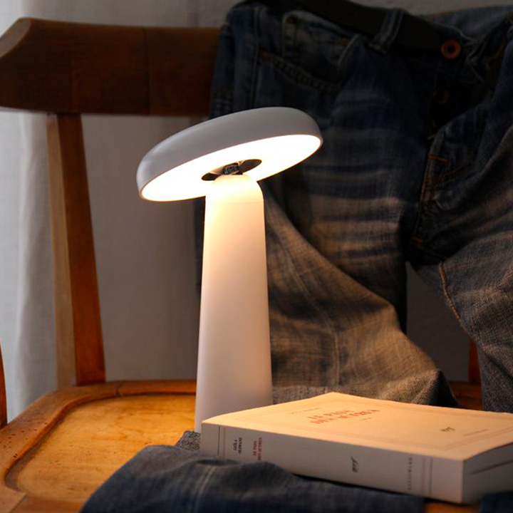 Mushroom LED Table Lamp - Tiltable Lampshade & Stepless Dimmable Touch Control Night Light