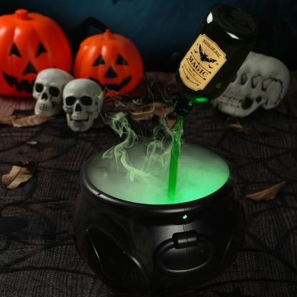 ⚡Cauldron Halloween Decor with Magic Floating Potion Bottles and Diffuser