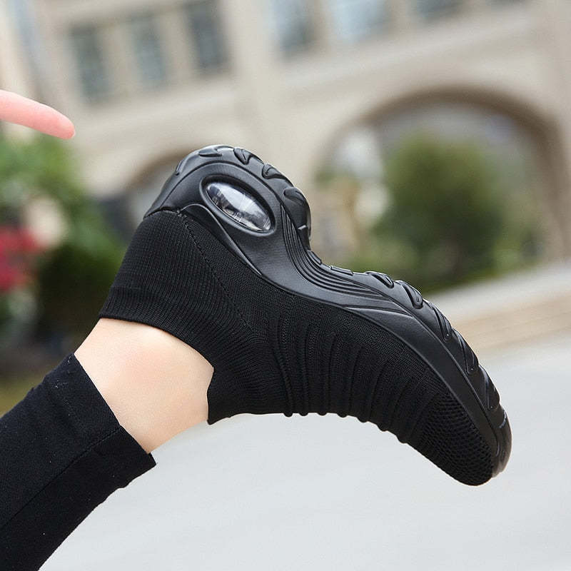 Women Fly-knit Breathable Casual Height Increasing Shoes