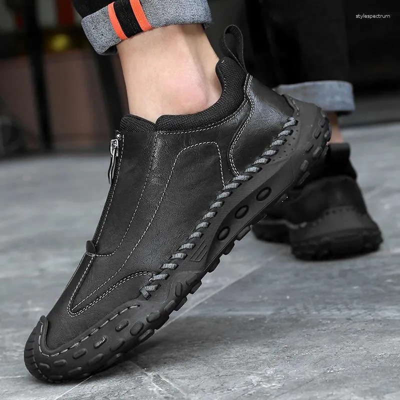 Handmade Leather Men's Casual Orthopedic Non-Slip Shoes