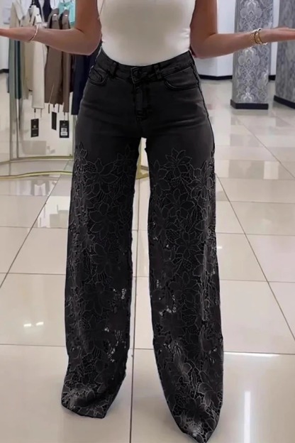 Ladies Elegant Lace Jeans